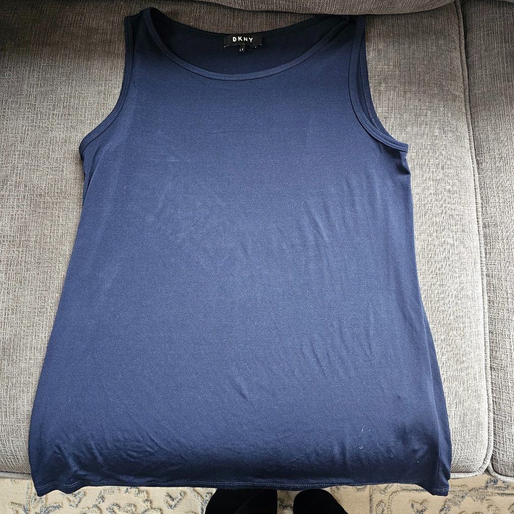 DKNY Women's Navy Sleeveless Scoop Neck Top Size Small - Picture 2 of 6